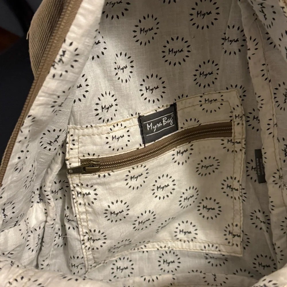 Myra Bag mini backpack Geometric‎ Patterned Backpack - Brown and Tan